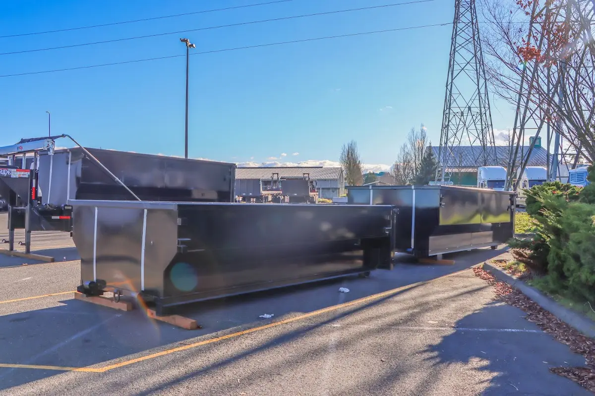 Roll-off dumpster ready for waste disposal at job site for 3 Yard Dumpster Rental in Calcutta